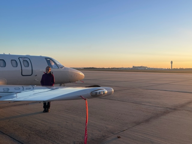 Lauren on the airport ramp in her second stint as an intrapreneur.