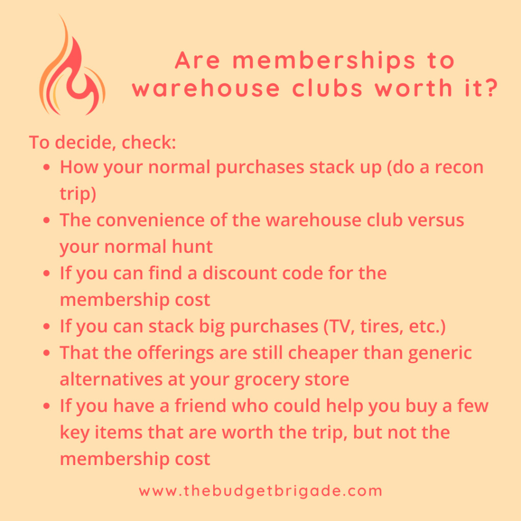 Factors to assess to help you decide if memberships to warehouse clubs are worth it.