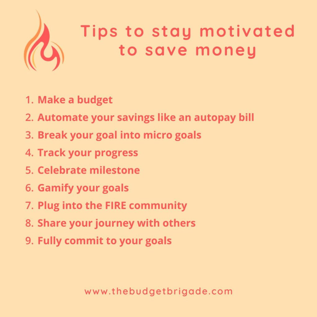 9 tips to help you stay motivated to save money for retirement and financial independence