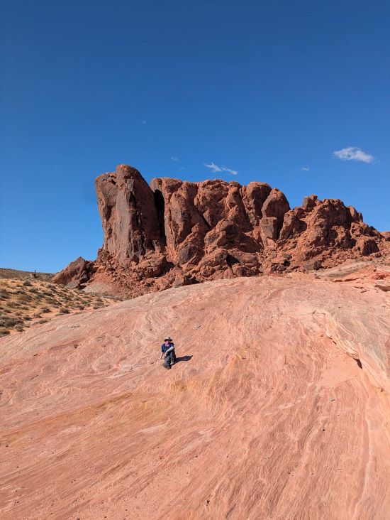 Crossing off a bucket list hike on the Fire Wave trail in the Valley of Fire State Park near Las Vegas.