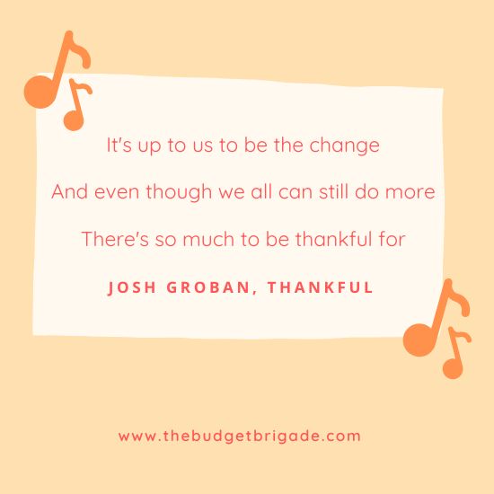 Lyrics to Josh Groban's Thankful