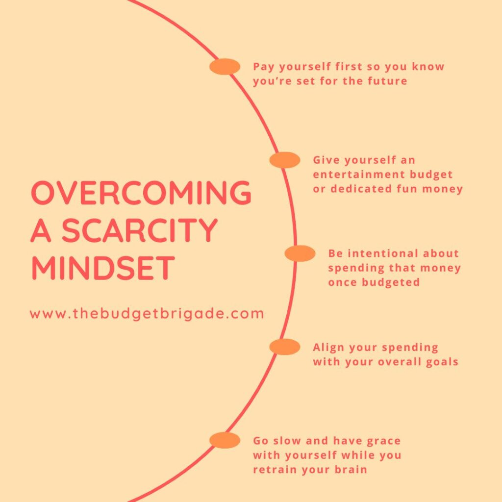 Five steps to help you overcome a scarcity mindset to learn to spend and enjoy your money