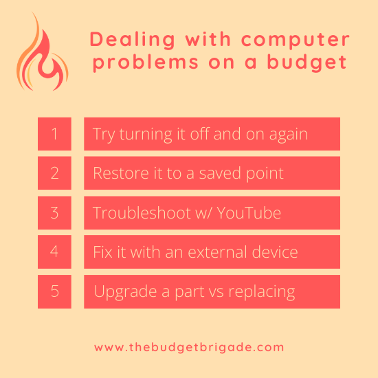 Five tips on dealing with computer problems when you may need to replace your desktop or PC but are on a budget