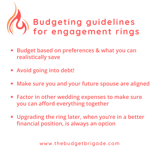 Five quick guidelines when planning what to spend and budgeting for an engagement ring