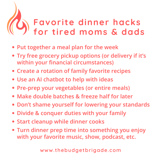 10 of our favorite dinner hacks to help take the stress out of meal preparation for tired moms and dads